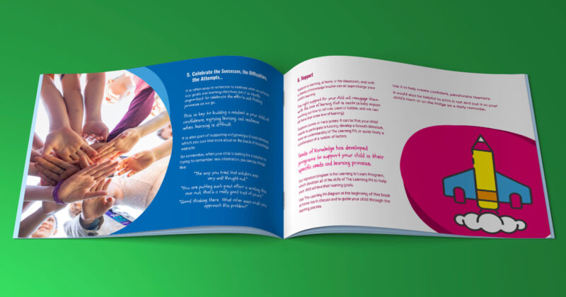 Inside spread of o a helping struggling learners booklet