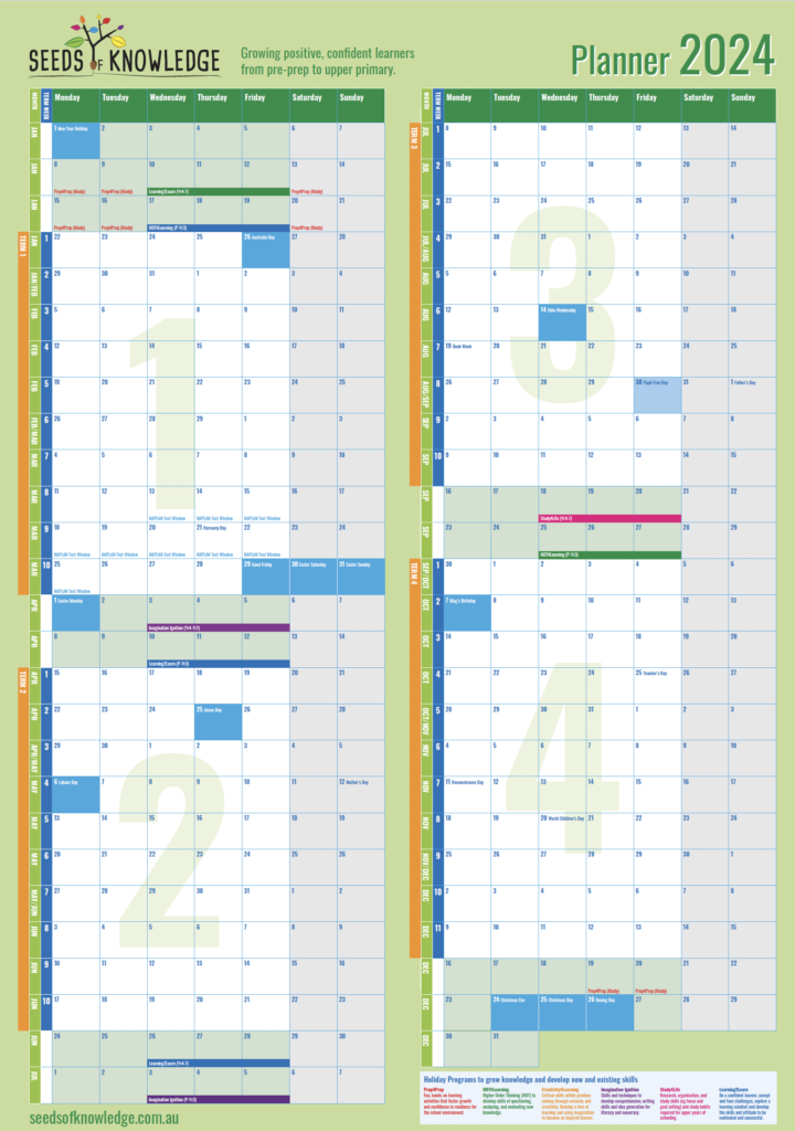 2024 School Calendar Planner 